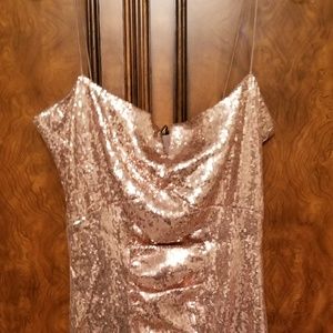 Nicole Miller Rose Gold Sequin Cocktail Dress